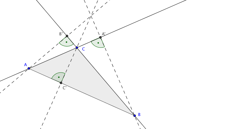 Höhen stumpfer Winkel