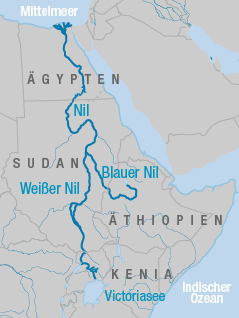 Landkarte Nilverlauf